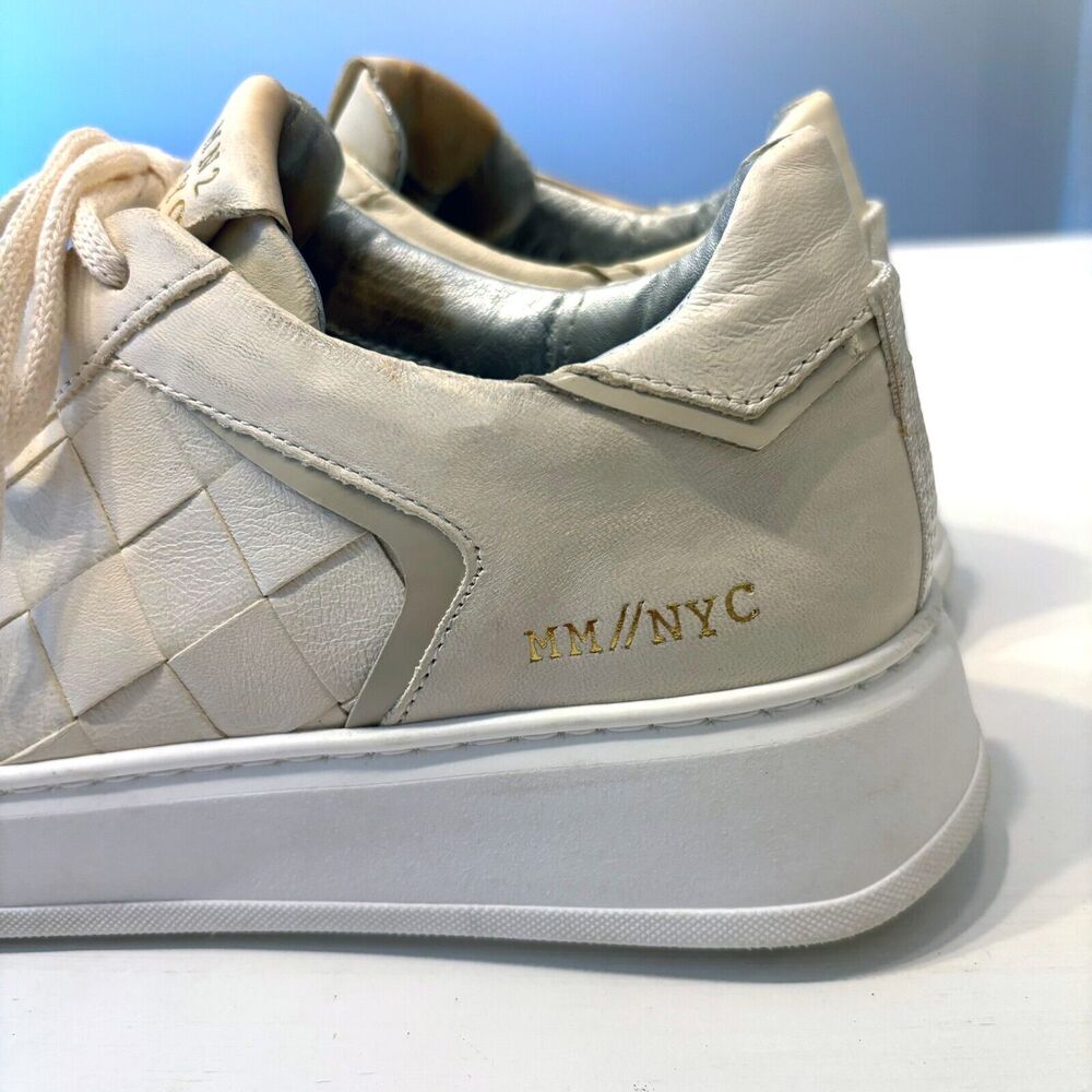 MIZ MOOZ Women's Ivory Leather Lace-Up Waffle Sneakers Shoes EU Size‎ 41 US 9.5 - Picture 3 of 10